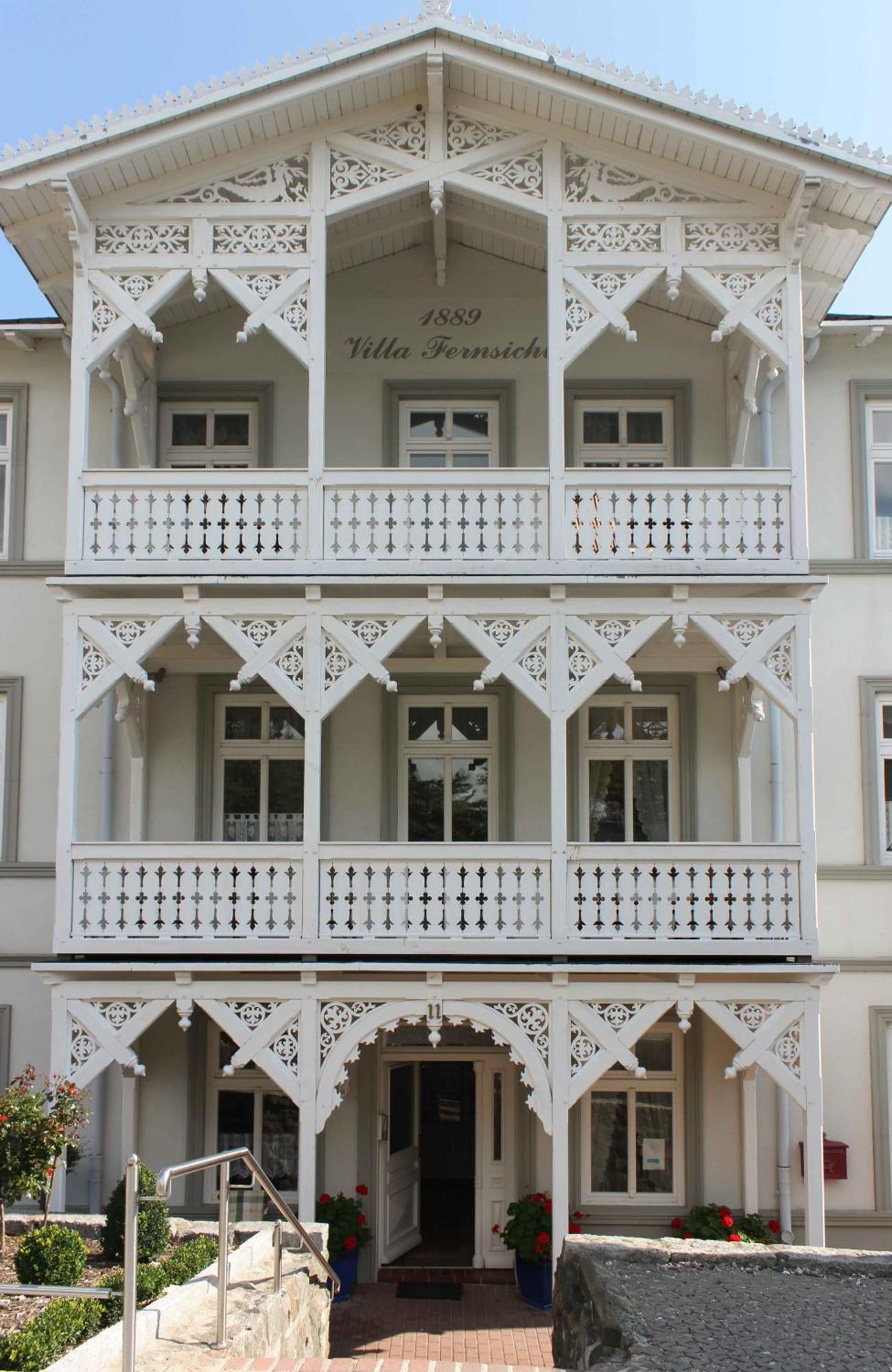 Villa Fernsicht - Wohnung Nr 1 - Mit Meerblick 사스니츠 외부 사진