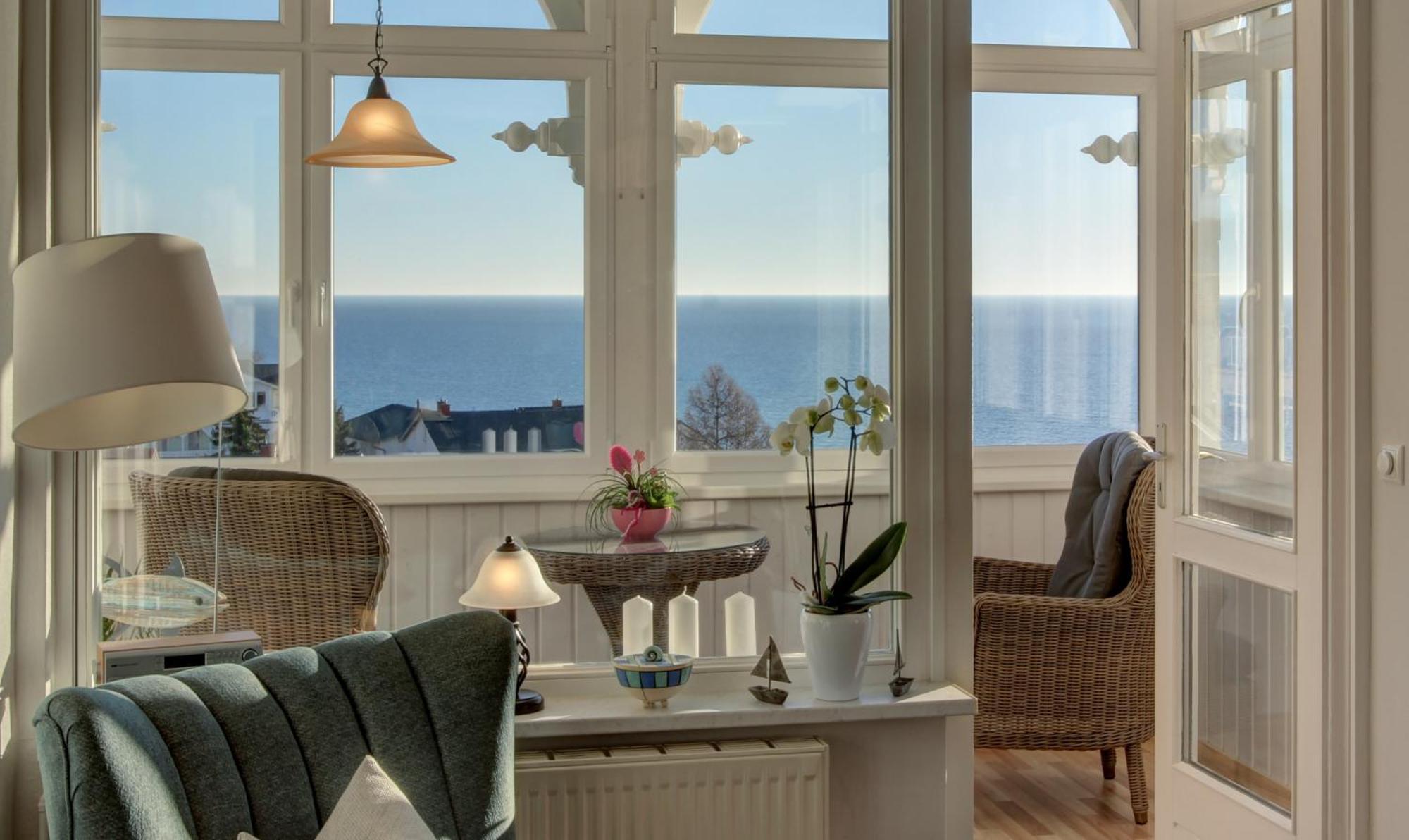 Villa Fernsicht - Wohnung Nr 1 - Mit Meerblick 사스니츠 외부 사진