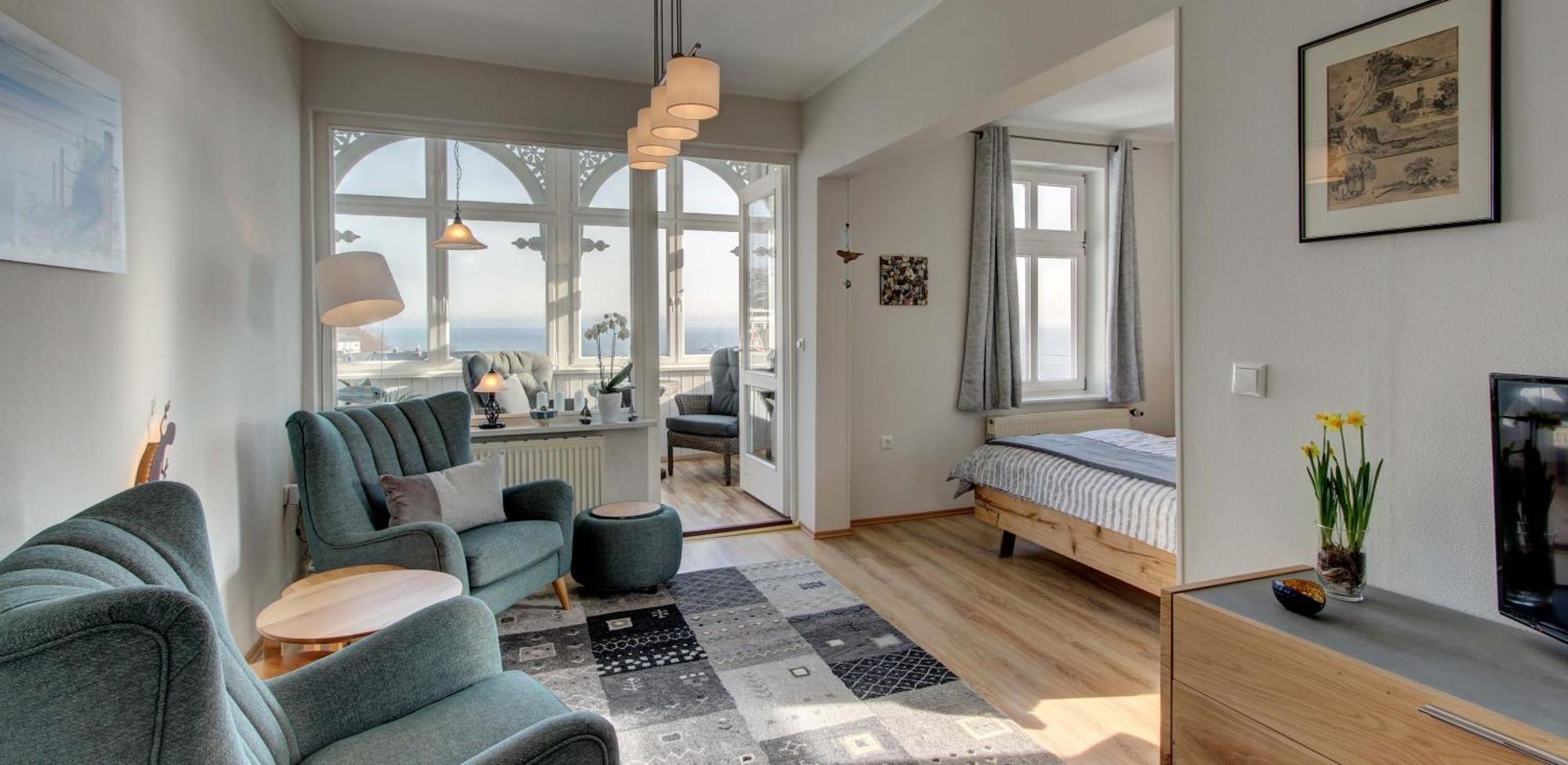 Villa Fernsicht - Wohnung Nr 1 - Mit Meerblick 사스니츠 외부 사진